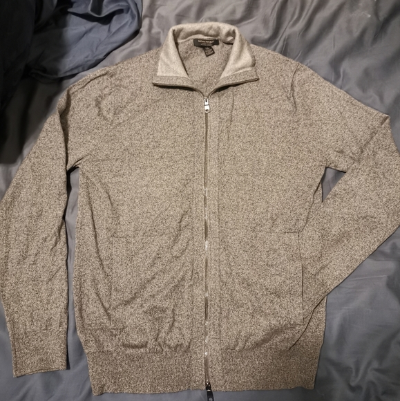 💎Banana Republic Luxury Blend Full Zip Silk Cotton Cashmere Size S Grey - Picture 3 of 10